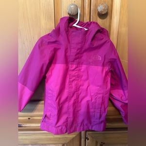 The North Face raincoat size 4 magenta